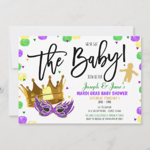 Uitnodiging tot Baby shower Mardi Gras
