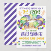 Uitnodiging tot Baby shower Mardi Gras (Voorkant / Achterkant)