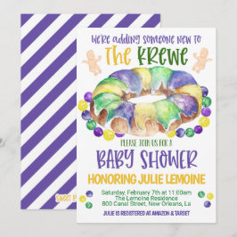 Uitnodiging tot Baby shower Mardi Gras