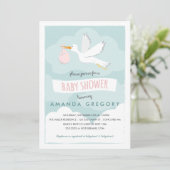 Uitnodiging tot Baby shower met bietenwinkel (Staand voorkant)