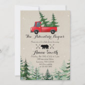 Uitnodiging tot Baby shower met kerstbomen (Voorkant)