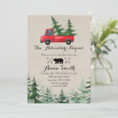 Uitnodiging tot Baby shower met kerstbomen (Staand voorkant)