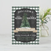 Uitnodiging tot Baby shower met kerstbomen (Staand voorkant)