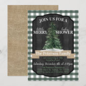 Uitnodiging tot Baby shower met kerstbomen (Voorkant / Achterkant)