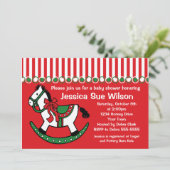 Uitnodiging tot Baby shower met kerstcadeaus (Staand voorkant)