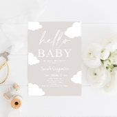 Uitnodiging tot Baby shower met minimalistische wo