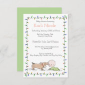 Uitnodiging tot Baby shower met puppy- en kerstver (Voorkant / Achterkant)