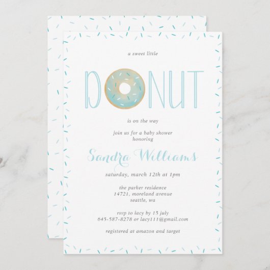 Uitnodiging tot baby shower met springen (Voorkant / Achterkant)