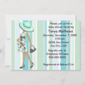 Uitnodiging tot Baby shower met Stripes (AA) (Voorkant)