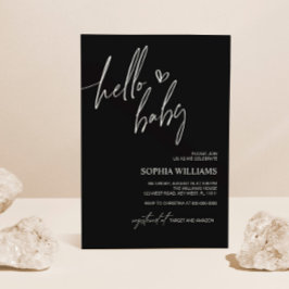 Uitnodiging tot Baby shower met zwarte en witte mi