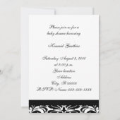 Uitnodiging tot Baby shower met zwarte & witte Bab (Achterkant)