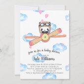 Uitnodiging tot Baby shower Panda Pilot (Voorkant)