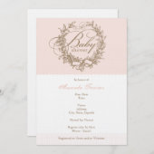 Uitnodiging tot Baby shower - Roze (Voorkant / Achterkant)