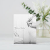 Uitnodiging tot baby shower (roze) (Staand voorkant)