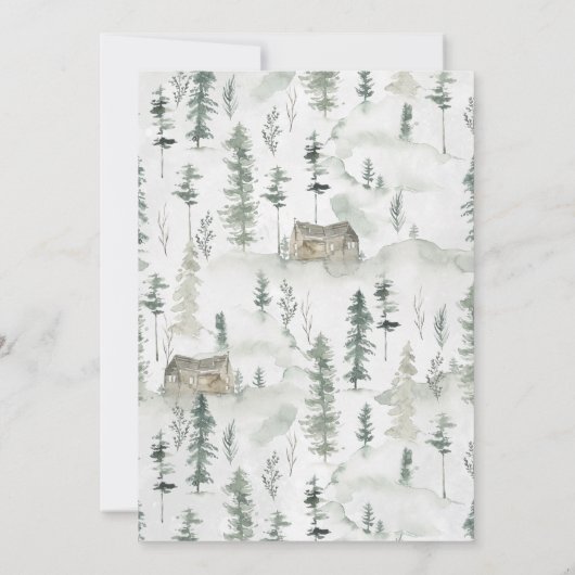 Uitnodiging tot Baby shower Rustic Forest Woodland (Achterkant)