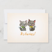 uitnodiging tot baby shower | tweeling | neutraal  (Voorkant)