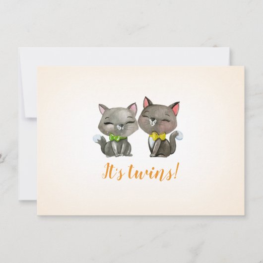 uitnodiging tot baby shower | tweeling | neutraal  (Voorkant)