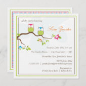 Uitnodiging tot baby shower - Twintig jongen en Ba (Voorkant / Achterkant)