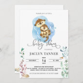 Uitnodiging tot Baby shower uit de otter-reeks (Voorkant / Achterkant)