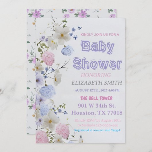 uitnodiging tot baby shower | uitnodiging (Voorkant / Achterkant)