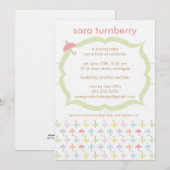Uitnodiging tot baby shower - Umbrella (Voorkant / Achterkant)