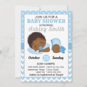Uitnodiging tot Baby shower van African American B (Voorkant)