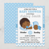 Uitnodiging tot Baby shower van African American B (Voorkant / Achterkant)