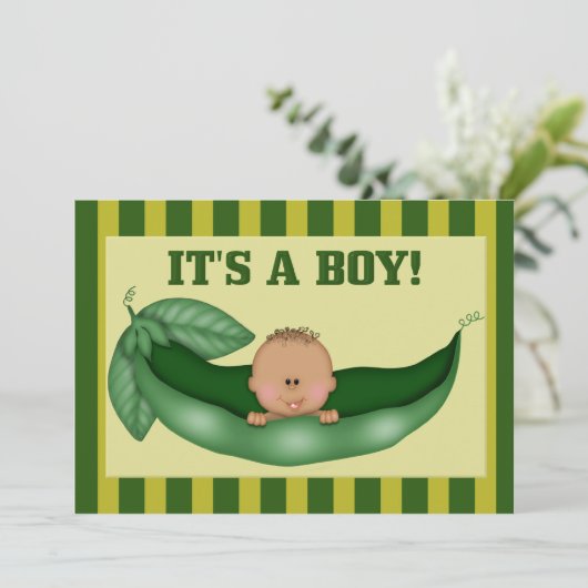 Uitnodiging tot Baby shower van African American B (Staand voorkant)