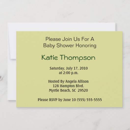 Uitnodiging tot Baby shower van African American B (Achterkant)