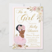 Uitnodiging tot Baby shower van African Princess T (Voorkant)