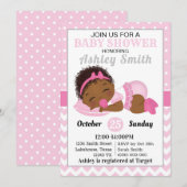 Uitnodiging tot Baby shower van Afrikaanse Amerika (Voorkant / Achterkant)