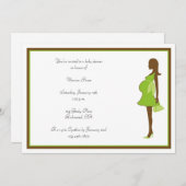 Uitnodiging tot Baby shower van Afrikaanse Amerika (Voorkant / Achterkant)