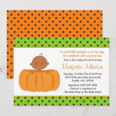 Uitnodiging tot Baby shower van Afrikaanse Amerika (Voorkant / Achterkant)