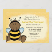 Uitnodiging tot Baby shower van Afrikaanse Amerika (Voorkant / Achterkant)