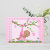 Uitnodiging tot Baby shower van Afrikaanse Amerika (Staand voorkant)