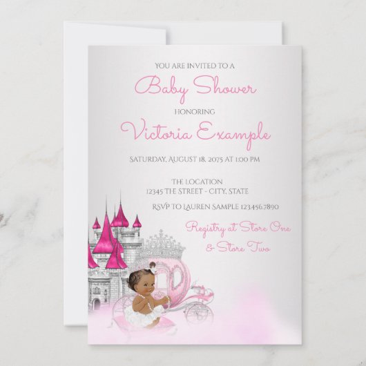 Uitnodiging tot Baby shower van Afrikaanse prinses (Achterkant)