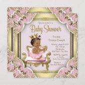 Uitnodiging tot Baby shower van Afrikaanse prinses (Voorkant / Achterkant)