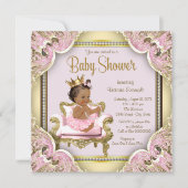 Uitnodiging tot Baby shower van Afrikaanse prinses (Voorkant)
