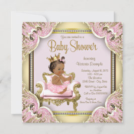 Uitnodiging tot Baby shower van Afrikaanse prinses
