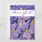 Uitnodiging tot Baby shower van Afrikaanse Violets (Voorkant)