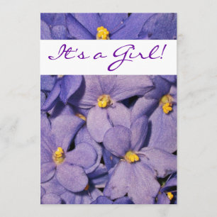 Uitnodiging tot Baby shower van Afrikaanse Violets