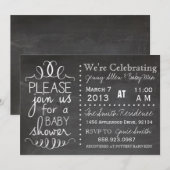 Uitnodiging tot Baby shower van alkboard (Voorkant / Achterkant)