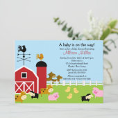 Uitnodiging tot Baby shower van Animails van Barny (Staand voorkant)