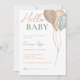 Uitnodiging tot Baby shower van ballonnen