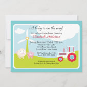 Uitnodiging tot Baby shower van Barnyard Baby Anim (Voorkant)