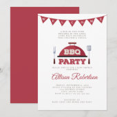 Uitnodiging tot Baby shower van BBQ voor buitengeb (Voorkant / Achterkant)