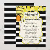 Uitnodiging tot Baby shower van bijen of partij bi (Voorkant / Achterkant)