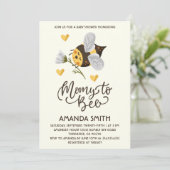 Uitnodiging tot Baby shower van bijtende mama (Staand voorkant)