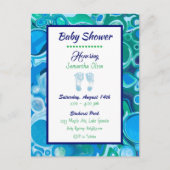 Uitnodiging tot Baby shower van Blue and Green Boy (Voorkant)