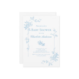 Uitnodiging tot Baby shower van Blue Tea Party